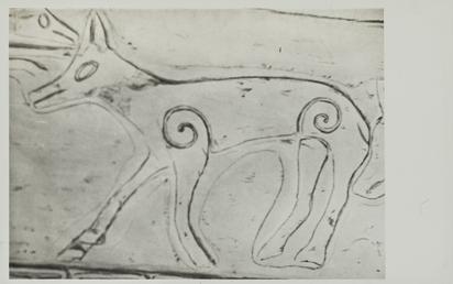 Photograph of sketch of hind, Sandulf's Cross, Andreas,…