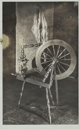 Spinning wheel, Manx cottage kitchen, Manx Museum