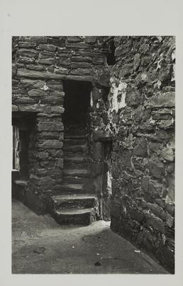 Stair and east wall, Le Scrope's Castle, Peel
