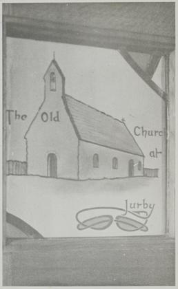 Jurby Church, photograph of panel showing Old Church…