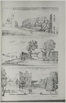 Photograph of sketches of Bishopscourt, the Nunnery, and…