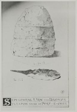 Photograph of sketch of Sepulchral Urn and bronze…