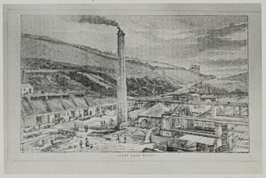 Photograph of sketch of Laxey Lead Works, Ramsey…