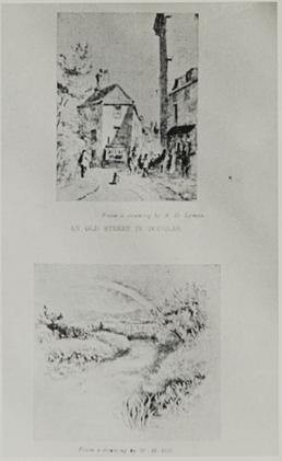 Photograph of two sketches, Ramsey Library