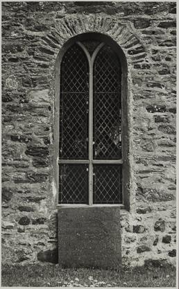 Ballaugh Old Church east window and tombstone of…