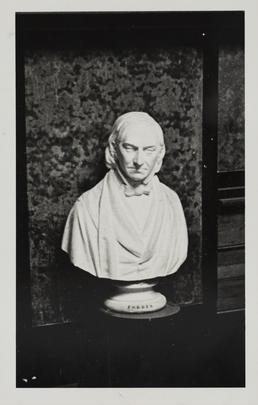 Photograph of bust of Edward Forbes, Fish Hatchery,…