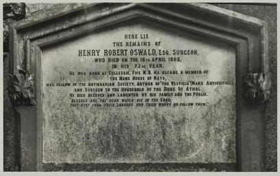 Grave of doctor Henry Robert Oswald, Braddan Old…
