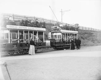 Two double-decker carriages of the 'Douglas Southern Electric…