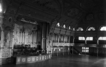 Litter-strewn, empy interior of Palace Ballroom, Douglas including…