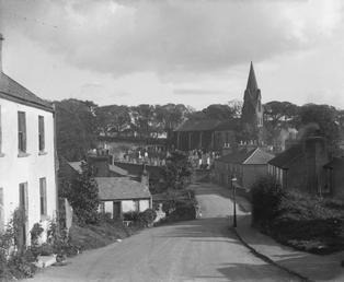 Onchan village scene with Molly Karroon's cottage, The…