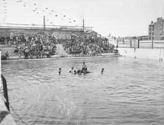 Ramsey open-air swimming baths including spectators in the…