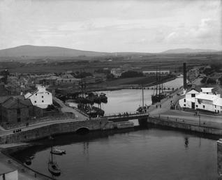 View of Castletown harbour, bridge and Silverburn taken…