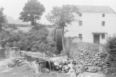 Creer's Mill, Laxey with its waterwheel in view