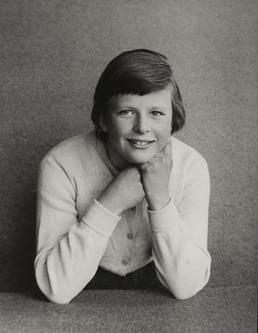 Patricia Bishop, seated at Ramsey Grammar School