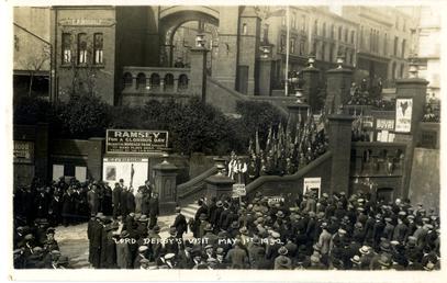 Lord Derby's visit to Douglas railway station