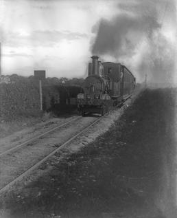 Train steaming out of Ramsey