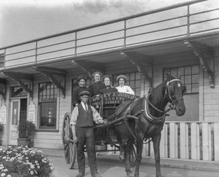 Ramsey Baths staff in Cowley and Joughin's horsedrawn…