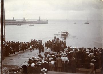 Ramsey Lifeboat and crowd