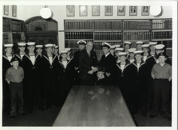 TS Manxman Sea Cadets receiving plaque from RNVR…