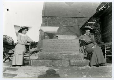 Foundation stone of new church tower, Peel