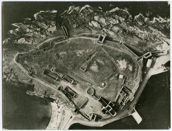 Aerial photograph of Peel Castle
