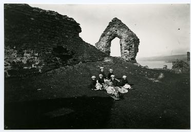 Inside Peel Castle: a mid-Victorian group consisting of…