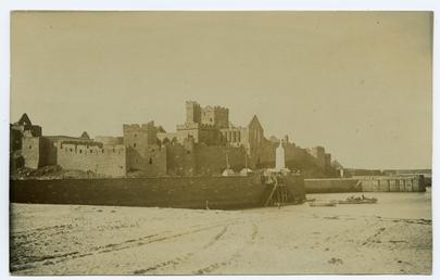Peel Castle viewed from the front of the…