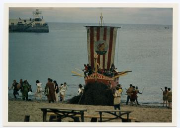 Viking ship landing during the festival