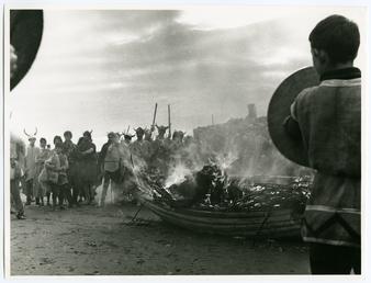 Fire dying down Peel viking festival