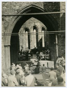 A service in St German's Cathedral, Peel