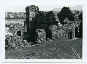Peel Castle, and the 'Bishop's Palace' buildings