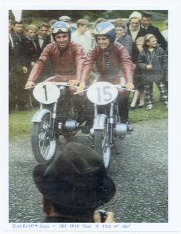 Billy Boyd and Leslie on motorcycles, 1966 Ireland…