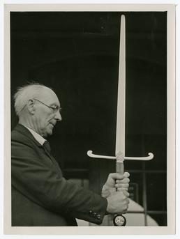 William Cubbon with sword