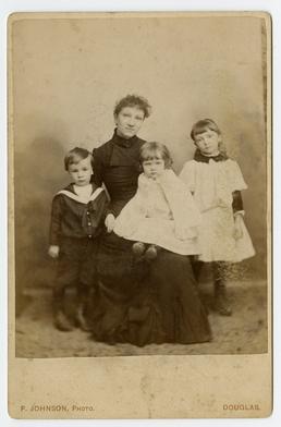 Mrs K A Cubbon with her children Joseph…