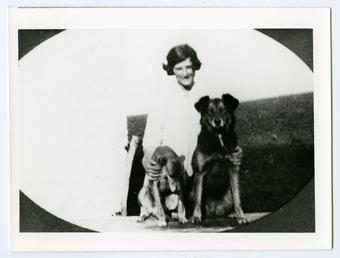 Abigail Faragher with dogs at Billown