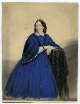 Lady Gell - coloured full-length portrait