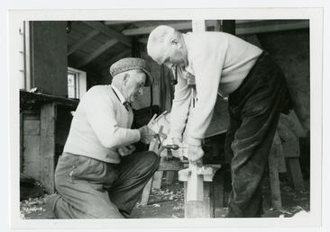 John Bowman Gawne (kneeling) and workmate