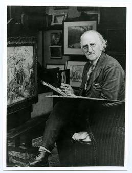 William Hoggatt - painting in his cottage at…