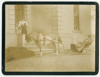 Josephine (seated) and Chervill Kermode with pet dogs…