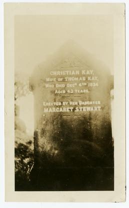 Gravestone of Christian Kay at Bride Church