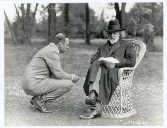 Maurice Tourneur and Sir Hall Caine making the…