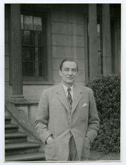 Sir Ralph C. S. Stevenson outside Balladoole