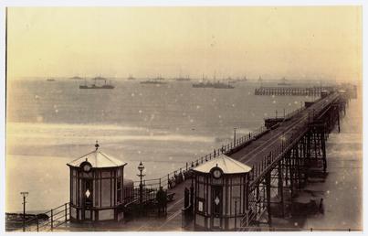 Ramsey Pier and a fleet of military ships…