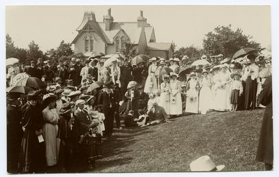 Crowds at the laying of the Cottage Hospital…