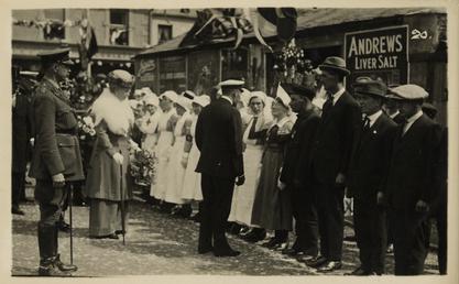 George V speaking to the Matron (Miss Proctor)…