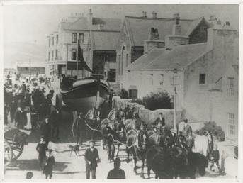 Port St Mary lifeboat in the High Street