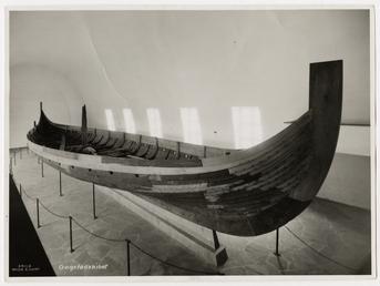 Restored exhibit of the Gokstad, a Viking longship