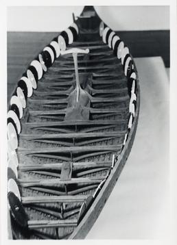 Interior view of a Viking model ship
