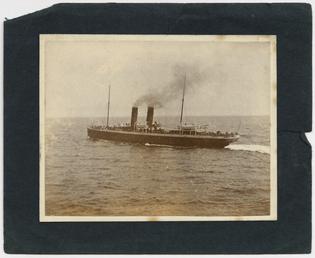SS 'Tynwald' leaving Peel for Belfast, 1910