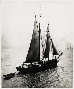 Manx schooner 'Goldseeker', leaving the Mersey